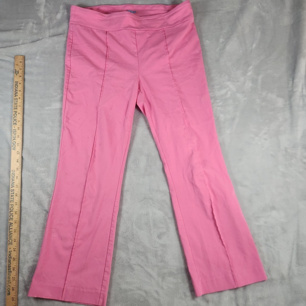 J.McLaughlin Women's Stretch Pull On Masie Pants In Pink Size 14 Preppy Classic